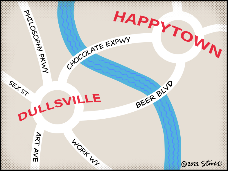 Dullsville to Happytown